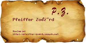Pfeiffer Zoárd névjegykártya